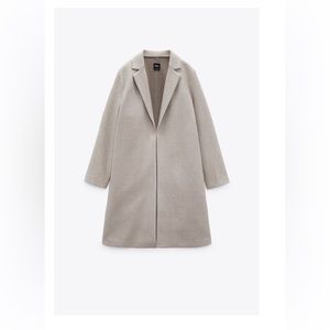 ZARA lapel coat - GRAY - size L